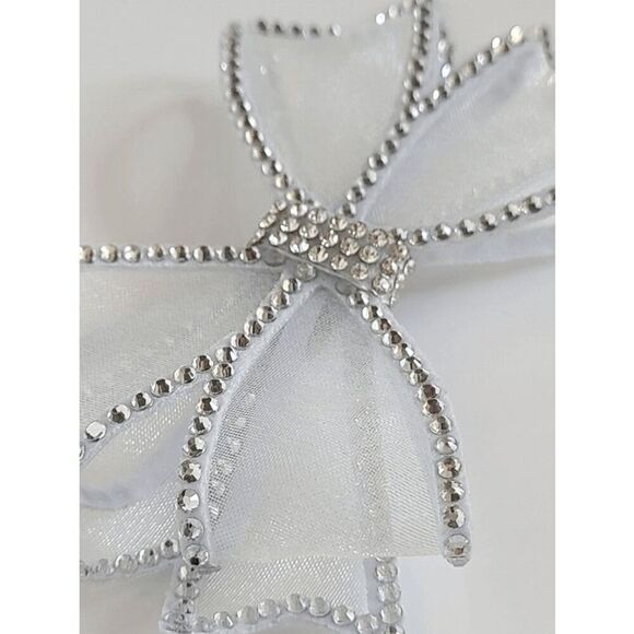 ✨ 2pcs White Bowknot Rhinestone Shoe Jewelry Clips Decor Accessories NEW - Picture 14 of 15